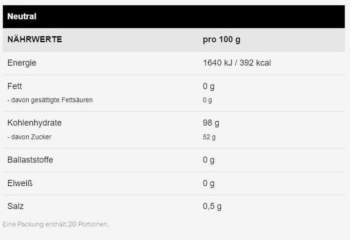 Valeurs nutritives et ingrédients Win Force Winforce CHO MAXX (Neutre, 1 pcs, 1200 g)