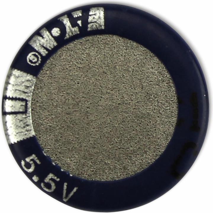 Actual product image Eaton Gold cap electrolytic capacitor, 0.1 F, 5.5 V, 13.5x8.3 mm