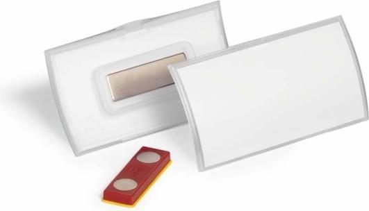 Actual product image Durable 825919, Name tag holder, Portrait, Polypropylene (PP), Transparent, 40 mm, 7.5 cm