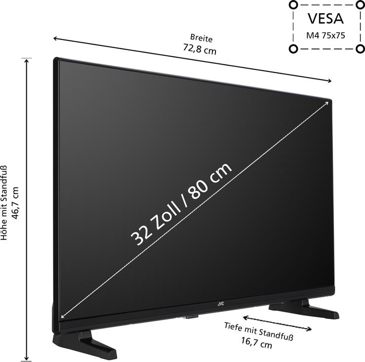 Actual product image JVC LT-32VH5355 LED TV HDready SMART TIV (32", LCD, HD, 2024)