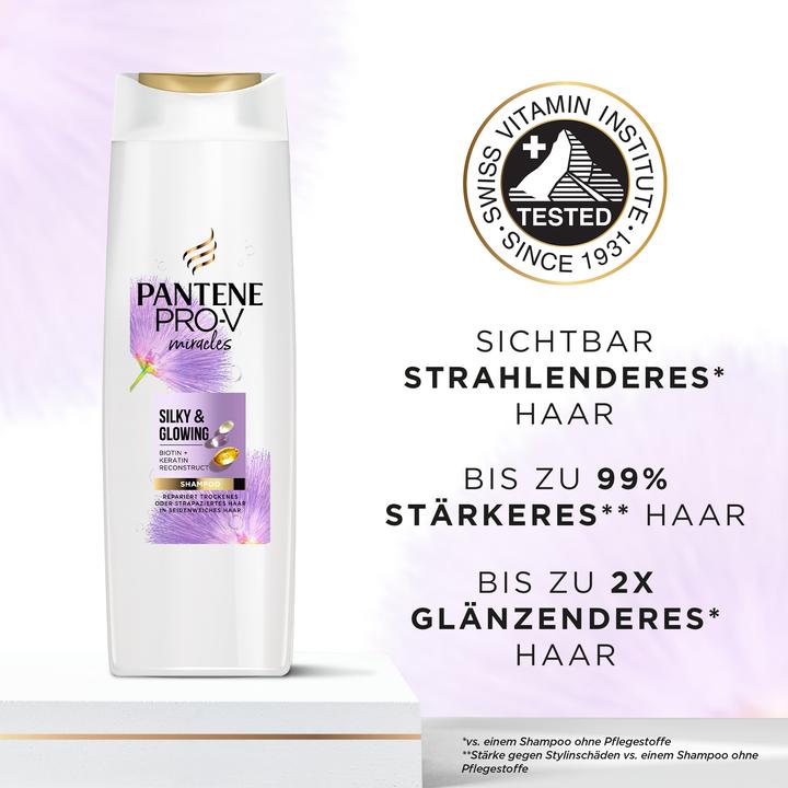 Produktbild Pantene Silky & Glowing (250 ml, Flüssiges Shampoo)