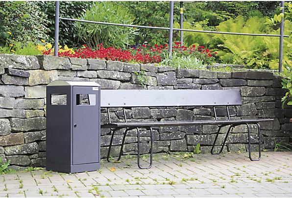 Image du produit Collecteur de déchets avec cendrier, capacité 40 l, anthracite. (40 l)