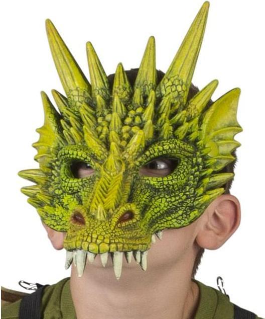 Produktbild MICA Festival Halloweenmaske - Drache - für Kinder - grün