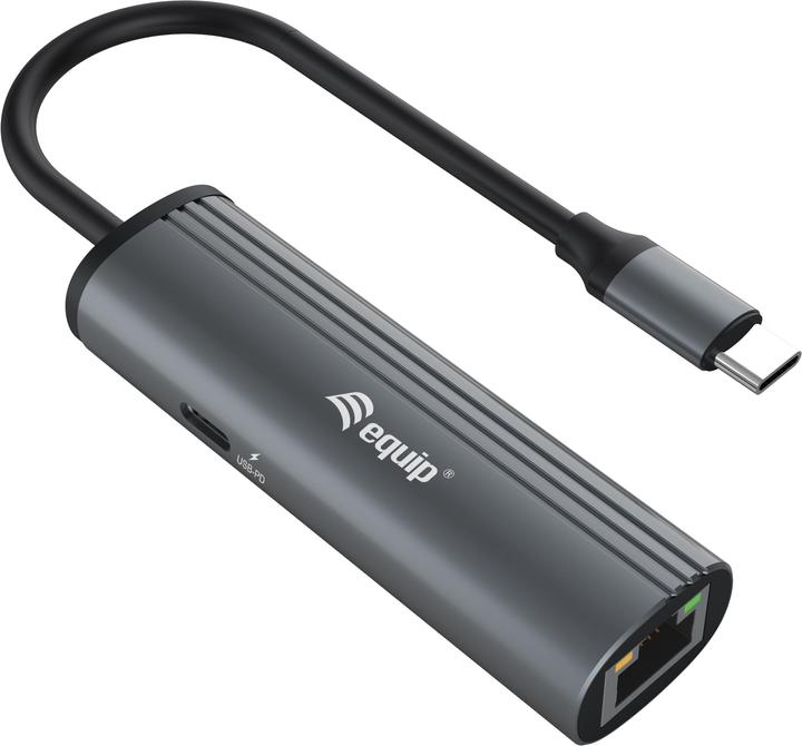 equip Adaptateur USB-C -> 10/100/1000 +PD adaptateur gr (USB-C, 2 Ports)