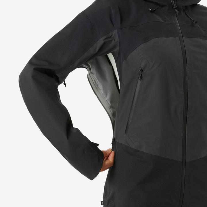 Actual product image Forclaz Women's waterproof rain jacket 20,000 mm water column trekking - MT900 black (XL)