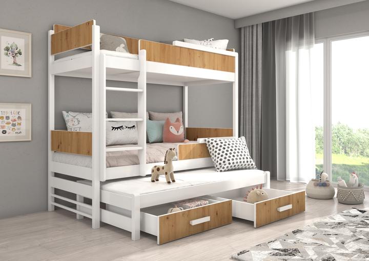 Actual product image ADRK Furniture Bunk Bed Triple QUEEN 200x90 (200cm x 90cm)