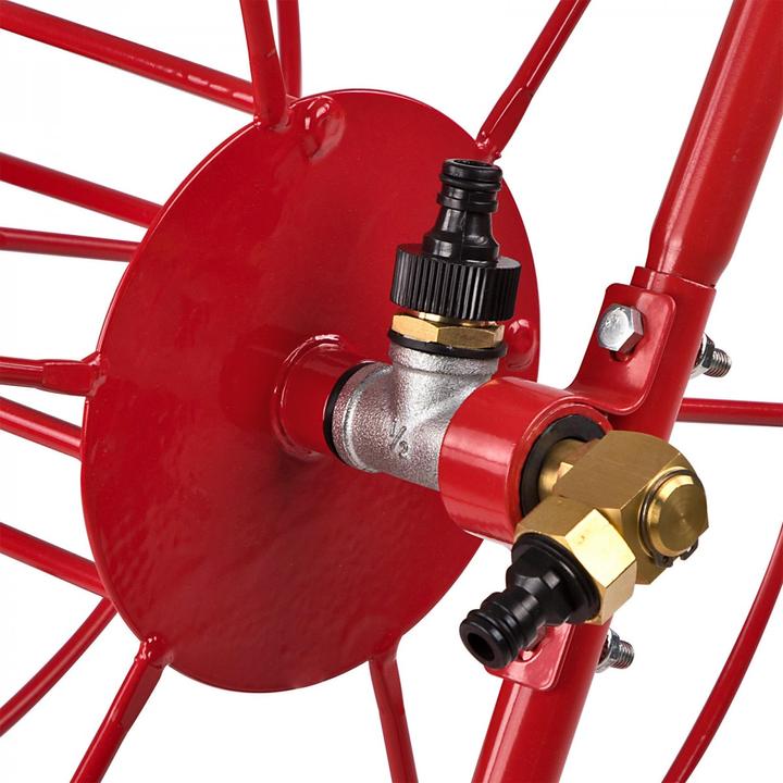 Produktbild Dema Metall Schlauchwagen Gartenschlauch Wasserschlauch Wagen rot mit 3/4" Adapter (55 m)