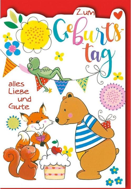 Braun + Company Carte de voeux d'anniversaire pour enfant 11.5 x17 cm, enveloppe incluse (1 pcs)
