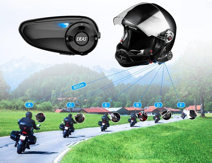 Image du produit Deltalabs Spritzwasserfestes Motorrad Helm Intercom Bluetooth Headset FM Radio (Lot de 1)