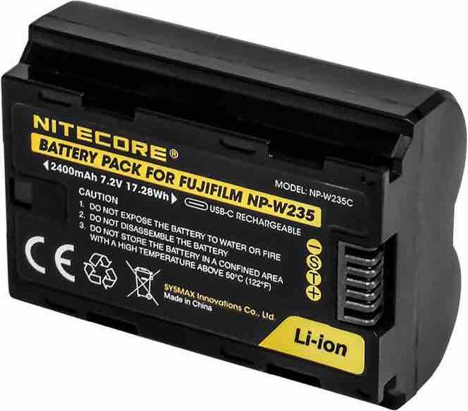 Produktbild Nitecore NP W235C USB C Rechargeable ( Fuji NP W235 Battery ) (Akku)