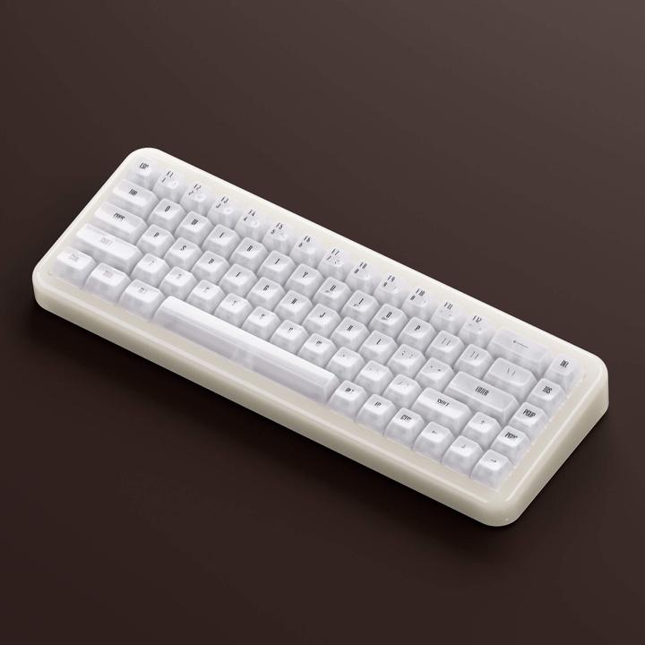 Immagine prodotto Akko YU01 White Jade Gaming-Tastatur, RGB - 65%, V3 Piano Pro Switches (ISO) (US, Cablato, Senza fili)