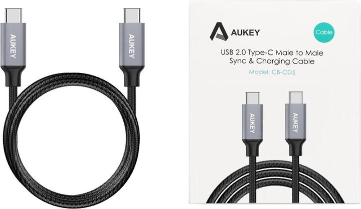 Actual product image Aukey USB C – USB C (1 m, USB 2.0)