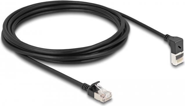 Actual product image Delock RJ45 network cable Cat.6A S/FTP Slim 90° bottom angle (S/FTP, CAT6a, 3 m)