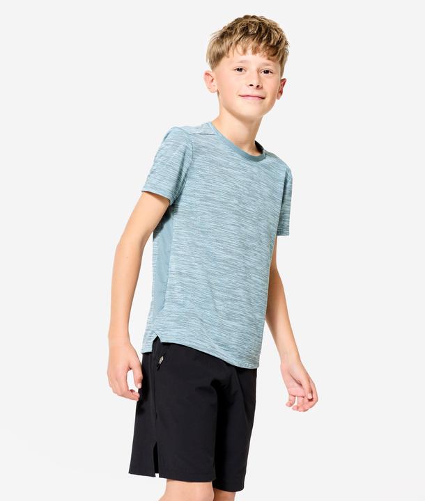 Domyos T-Shirt Kinder Funktionsshirt atmungsaktiv - grau