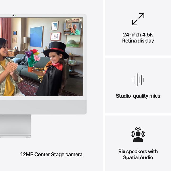 Produktbild Apple iMac 2024 (M4, 16 GB, 256 GB, Apple M4 10-Core)