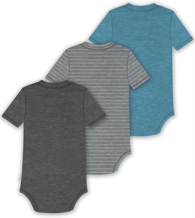 Actual product image Normani Set of 3 baby merino short-sleeved body "Tihoi" - 9323 (74)