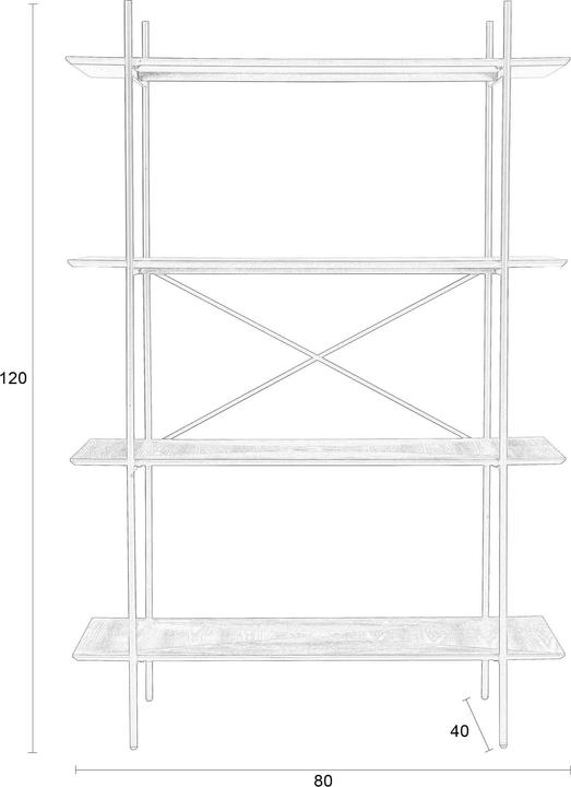 Actual product image Zuiver Shelf Cabinet Marcio Black (120 x 40 x 180 cm)