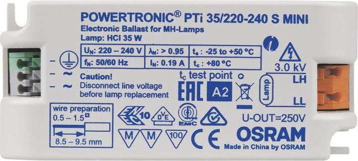 Produktbild Osram PTi 35/220…240 S MINI - 50000 h - -25 - 50 °C - 198 - 264 V - 50/60 Hz - 20 A -