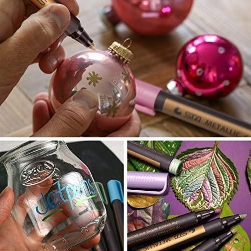 Produktbild I Am Creative Metallic Marker Glitzer Stifte Glimmer Pen auf Wasserbasis 10er Set (Metallic, 10 x)