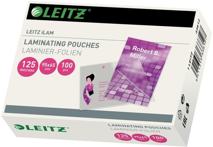 Actual product image Leitz Laminating foil pouch 65x95mm (65 x 95 mm, 100 Piece, 125 µm)