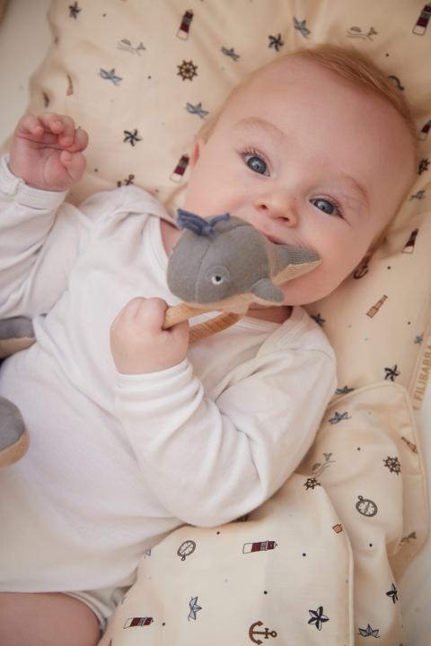 Actual product image Filibabba Activity toy - Willie the whale rattle Grey