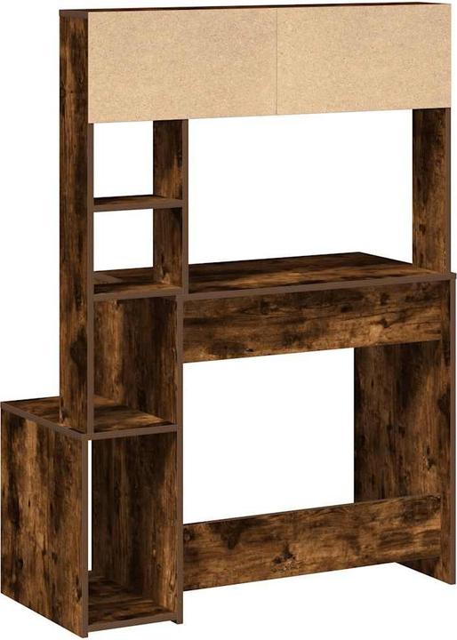 Produktbild VidaXL Schreibtisch mit Regal Räuchereiche 100x45x140 cm Holzwerkstoff (100 x 45 x 140 cm)