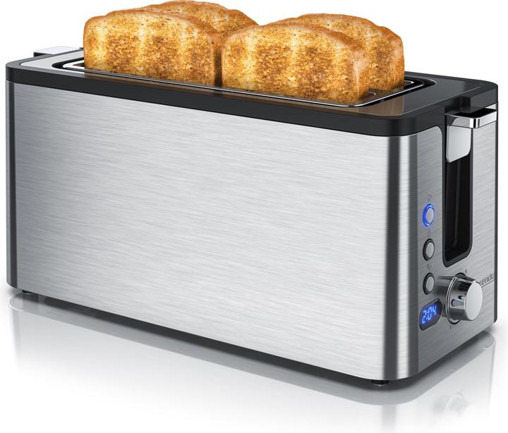 Actual product image Arendo Toaster long slot, stainless steel, display with remaining time indicator