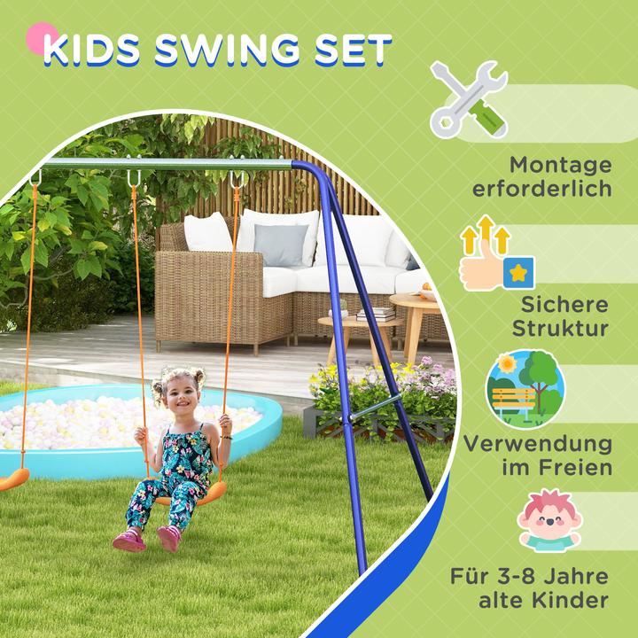Produktbild Outsunny 2er Kinderschaukel mit Gerüst
