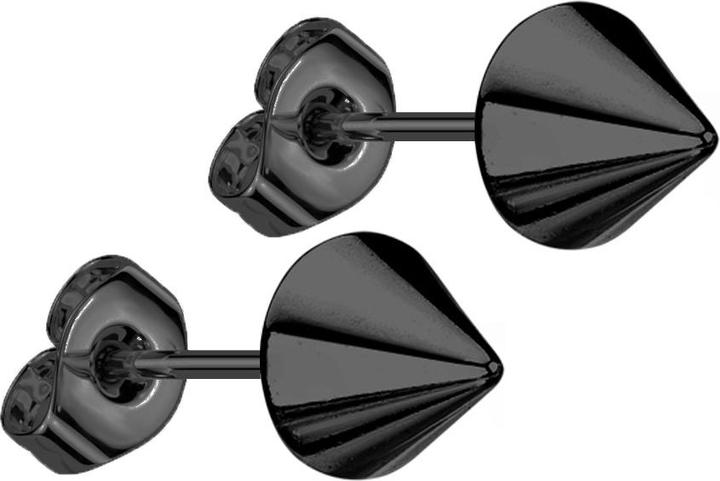 Produktbild Star Piercing Ohrstecker mit Cone schwarz (ohne Messing, Chirurgenstahl 316L)