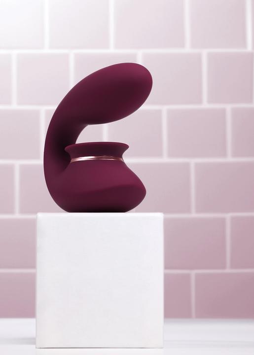 Actual product image Innovation Twitch 3 - Rechargeable Vibrator & Suction - Silicone - 10 Speed - Burgundy