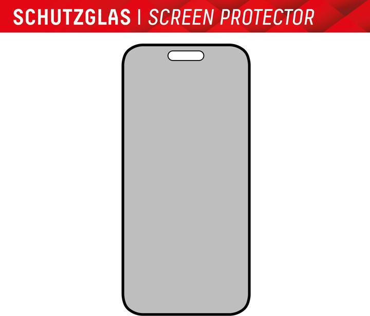 Immagine prodotto Displex Real Glass, Privacy Full Cover Panzerglas (1 Pezzo/i, Apple iPhone 15 Pro, Apple iPhone 15)