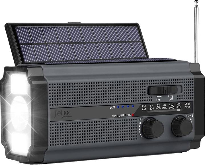 Produktbild Felixx Kurbel-Radio RDS320 Lampe sw (4500 mAh, 1.50 W, 16.65 Wh)