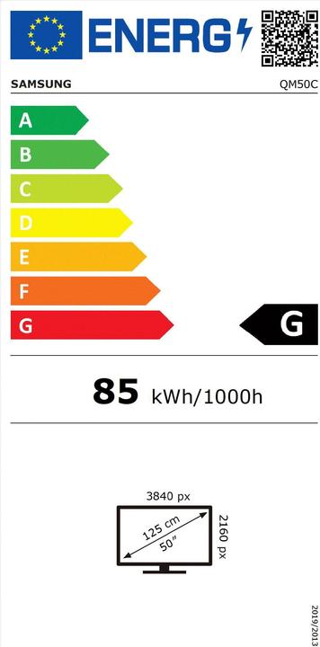 Energie-Label Samsung QM50C (3840 x 2160 Pixel, 50")