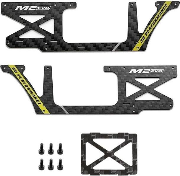 Actual product image OMP Hobby Side plate CFRP Yellow M2 - Evo