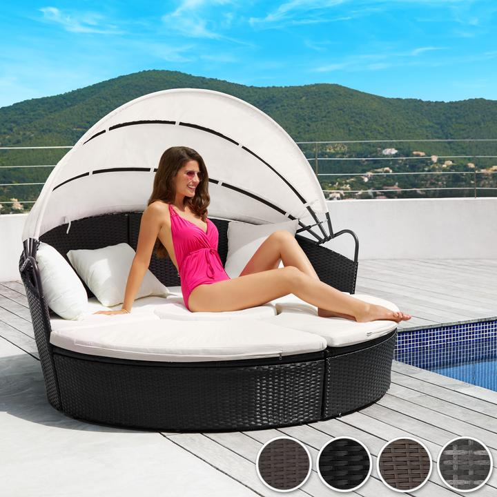 Image du produit tectake Bain de soleil rond modulable ZANZIBAR
