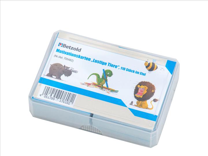 Produktbild Betzold Motivationskarten Lustige Tiere, 110 Stück im Etui