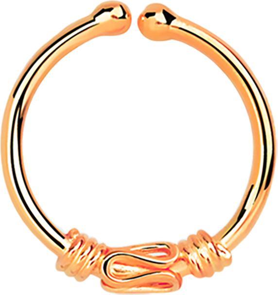 Produktbild Star Piercing Fake Septum mit kleiner Seilwindung und Drahtmuster rosegold