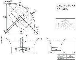 Actual product image Villeroy & Boch V&B Fitted bath SQUARO Corner 1450x1450mm white (240 l, 145 cm, 145 cm)