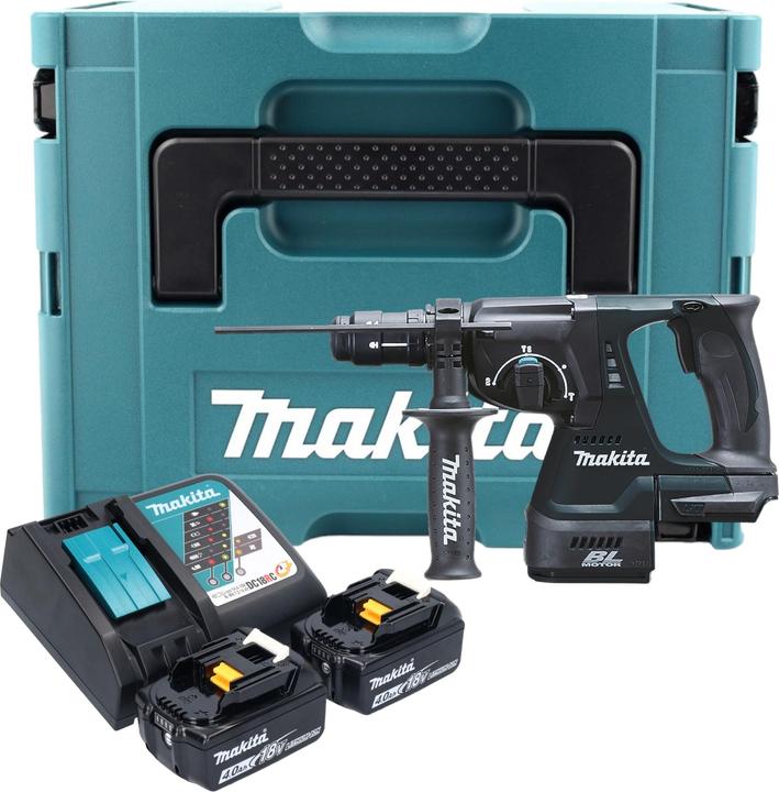 Actual product image Makita DHR 243 RMJ B Cordless combi hammer 18 V 2.0 J SDS-Plus black + 2x rechargeable battery 4.0 Ah + (Rechargeable battery operated, 18 V)