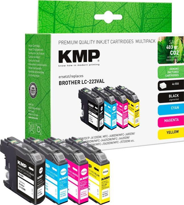 Image du produit KMP Tinte remplacé LC223VAL (M, CF, Y, C)