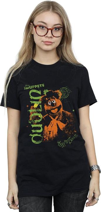 Actual product image Disney Womens/Ladies The Muppets Fozzie Bear In Dublin Cotton Boyfriend T-Shirt (XXL)
