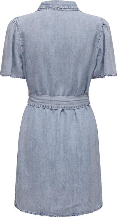 Produktbild Only Normal geschnitten Hemdkragen Kastige Ärmel Kurzes Kleid Jeanskleid (M)
