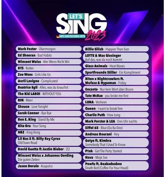 Produktbild Ravenscourt Let's Sing 2023 German Version (+ 2 Mics) (PS5, DE)