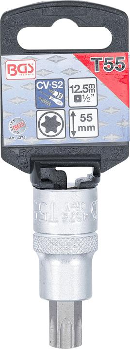 Image du produit BGS Douille à embouts 12,5 mm (1/2") profil T (pour Torx) T55 (12,5 mm)