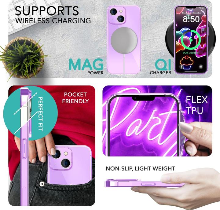 Produktbild Nalia Klar Transparente Neon Silikon Hülle (Apple iPhone 14 Plus)