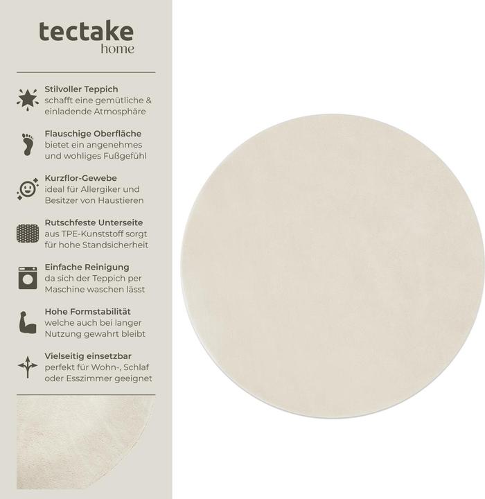 Produktbild tectake Kurzflorteppich Soft Zone (120 x 120 cm)