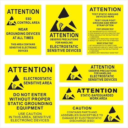 Energy Label Quadrios Sticker Sheet ESD Warning English