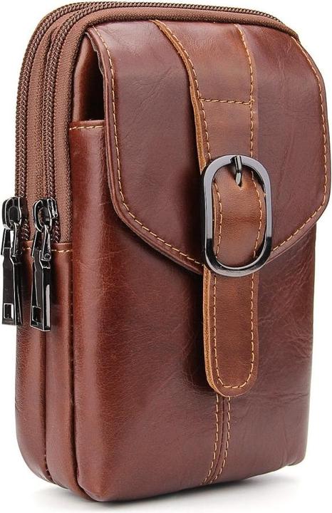 Image du produit Cover-Discount Universel - Sacoche ceinture double zip marron
