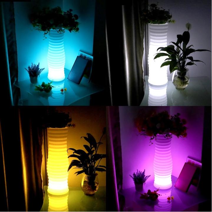 Actual product image Techly Flower vase with RGB LED backlight and remote control (1 x)