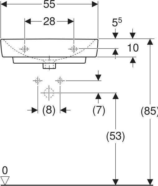 Produktbild Geberit Waschtisch Renova Compact 55 cm wei 226155000 (370 mm, 550 mm)